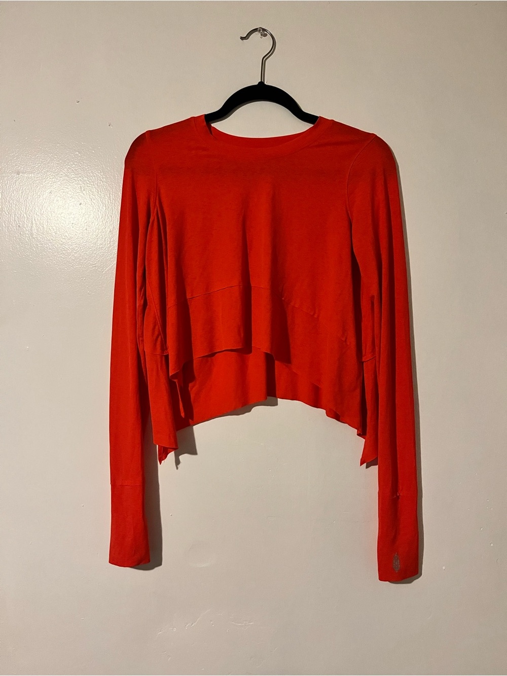 FP Movement by Free People Orange Layered Long-Sleeve Crop Top